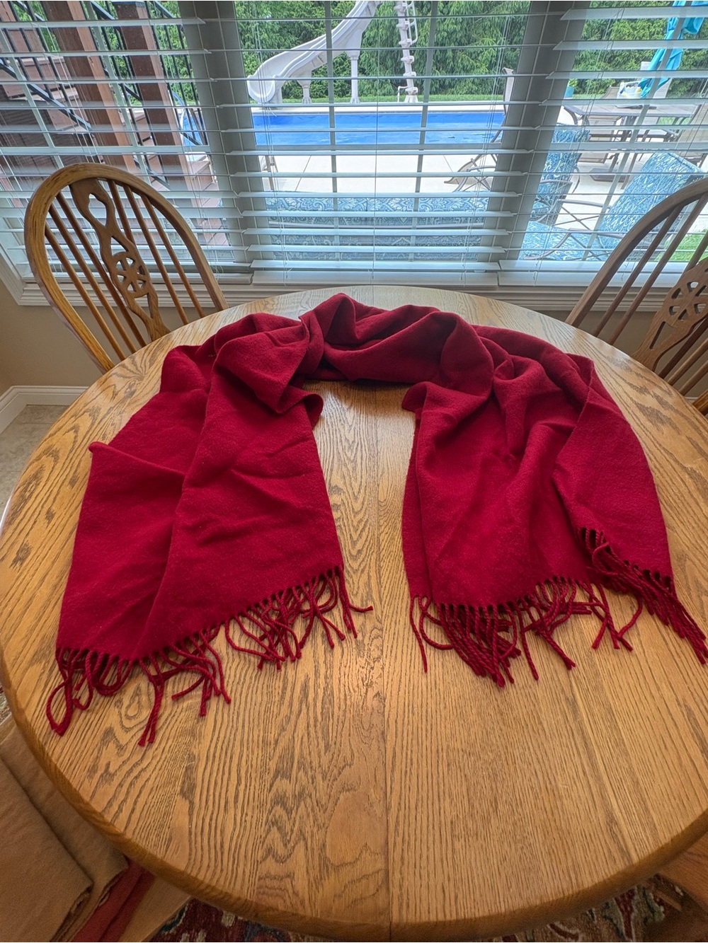 Lord & Taylor Wool Fringed Scarf Wrap Oversized Light Moth Damage 80x28 Italy
